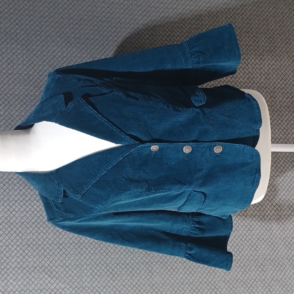 Style & Co size S Blue/Green Corduroy Button Up Jacket